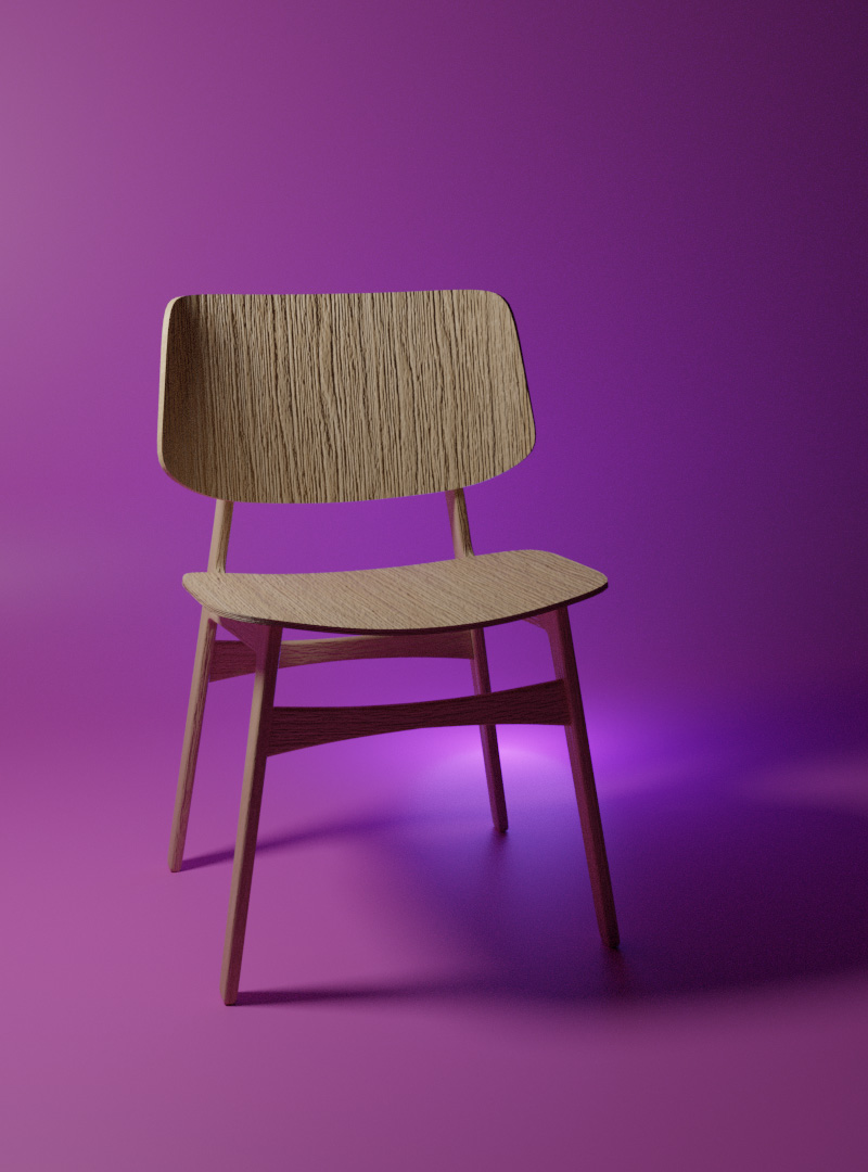 texturing d'une chaise en 3D avec le programme blender